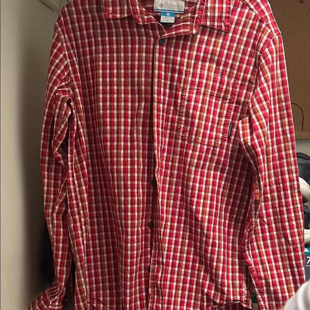 Columbia Red Casual Button Down Shirt